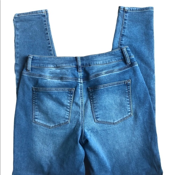 Maurices High Rise Button-Fly Stretch Jean/Legging Skinny Size M Long Blue - Picture 5 of 7